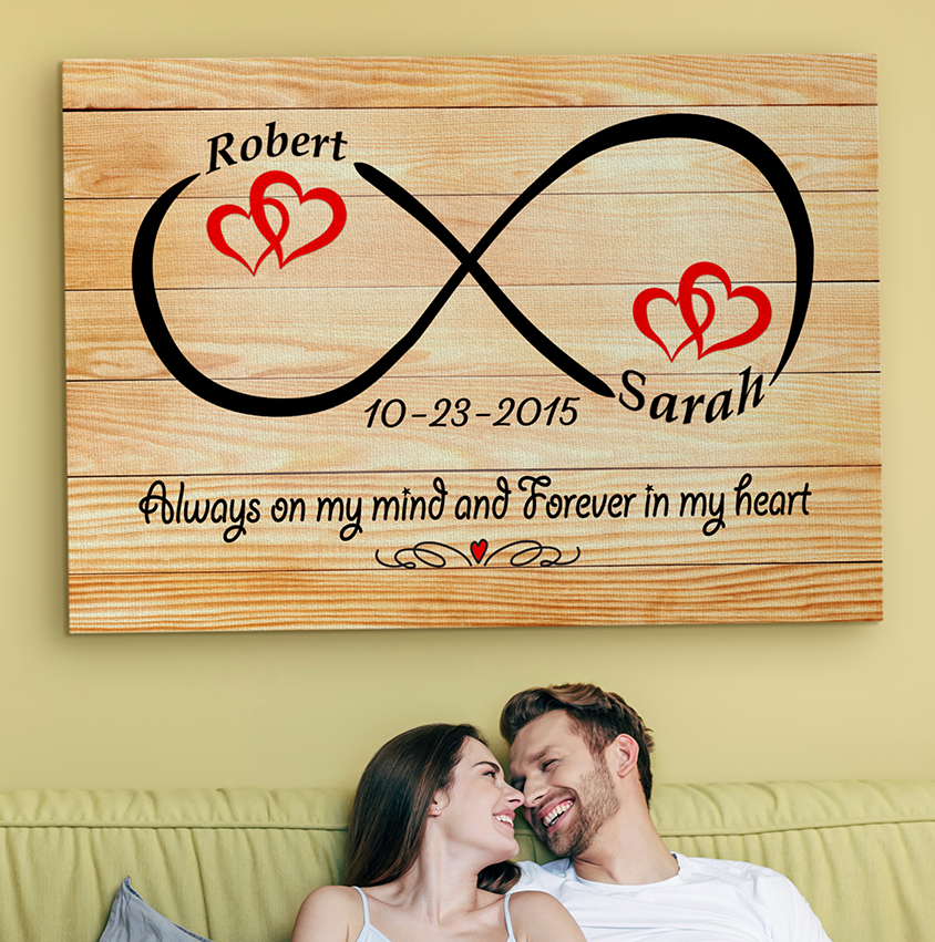 Personalized Infinity Couples Wall Art Canvas Print - Lucid Crafts